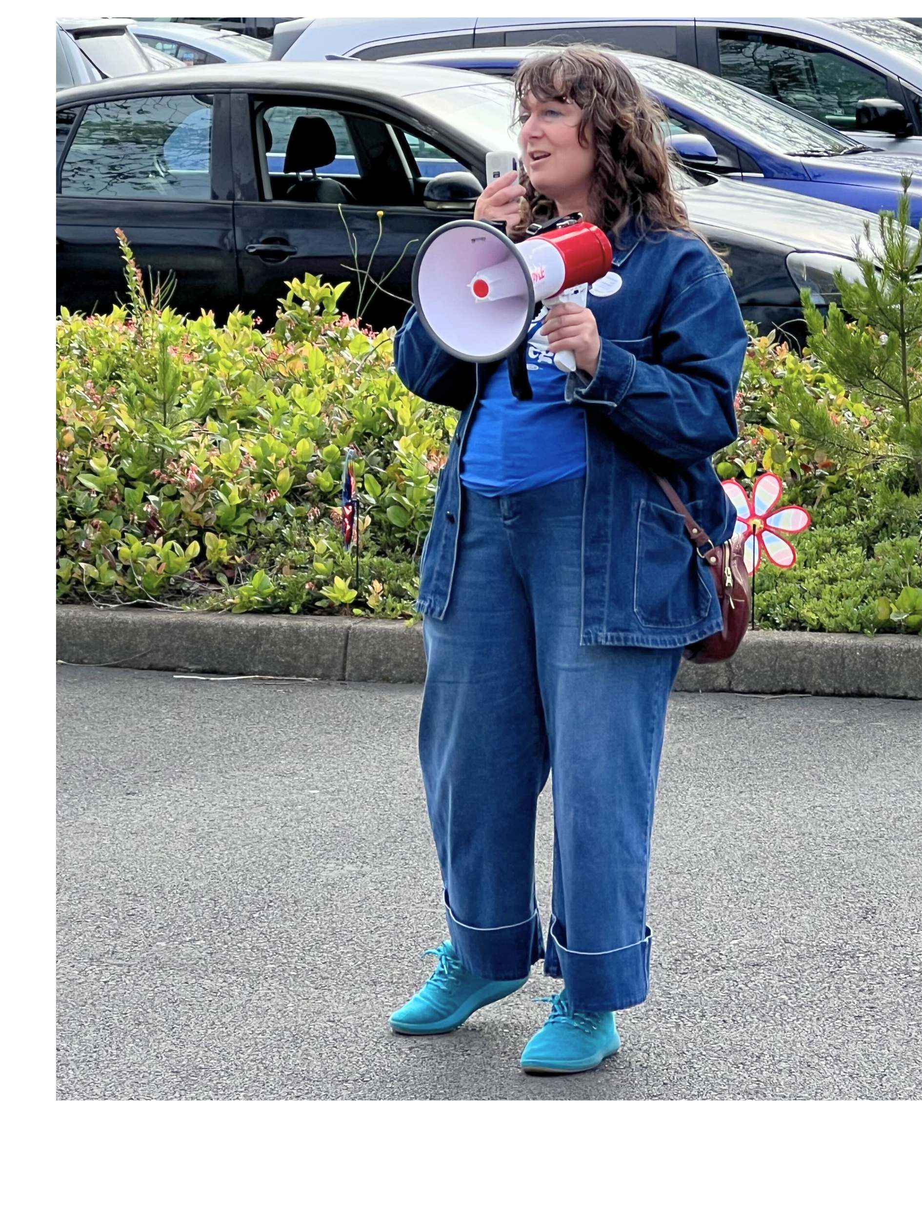 AFT-Oregon President Ariana Jacob at OCUE Rally