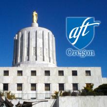Oregon Capitol with AFT-Oregon logo