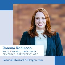 Joanna Robinson, HD 15 - Albany, Linn County - Democrat, Independent, WFP