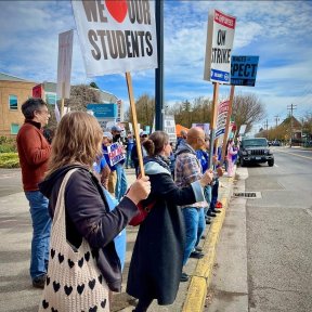 Striking workers on the picket line